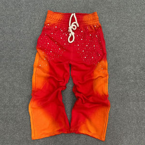 New Wholesale Men's Flare Sweatpants Custom Logo Streetwear Casual Joggers Fitness Gym Pants <b>Fleece</b> <b>Trousers</b> OEM Available - Product Image 2