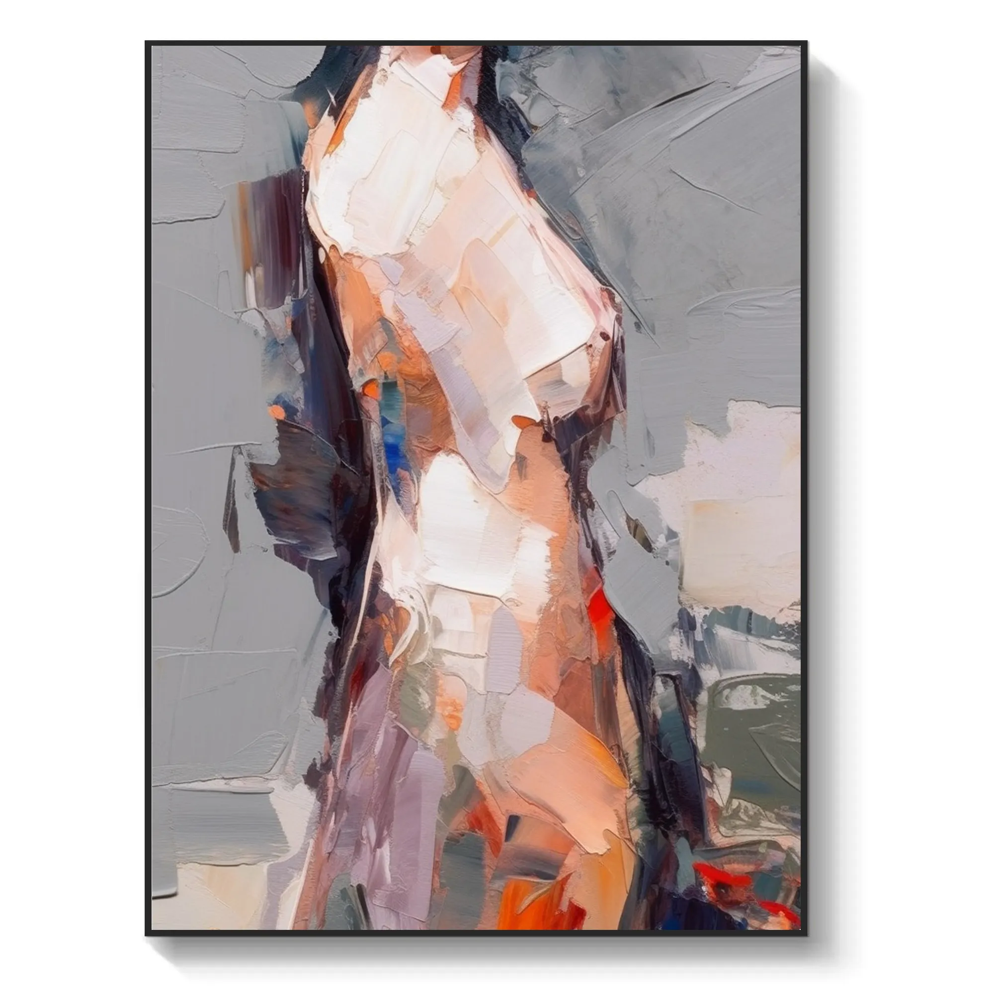 Regalo per le ragazze, arte della parete testurizzata, donne donne nude corpo acrilico dipinto a olio fatto a mano, senza volto gli amanti del ritratto decorativo