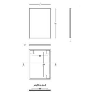 กระจกห้องน้ำแบบกลับด้านได้ รุ่น Koricini Italian Design สีดำด้าน Bordino ขนาด 50x70 ซม. พร้อมกรอบเงาแบบ Filo - Product Image 6