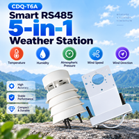 Station météo à capteur ultrasonique Coda CDQ-T6A 5 en 1 pour serre, OEM, température/vitesse/direction/humidité/pression, IP65, 1 an