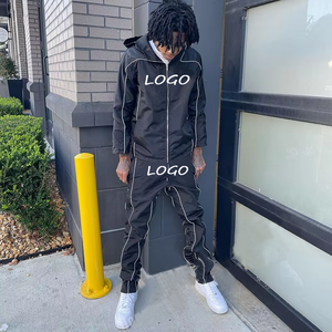 Nuevo logotipo personalizado 3M reflectante Jogging Nylon diseño de moda Nylon entrenamiento Jogger chándal para hombre chaqueta cortavientos chándal hombres - Product Image 3