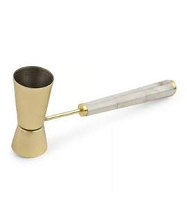 Ensemble d'outils de bar Mother Of Preals, têtes dorées, poignées en marbre blanc, pour bar à domicile, préparation de cocktails et réceptions, vente en gros en provenance d'Inde - Product Image 2