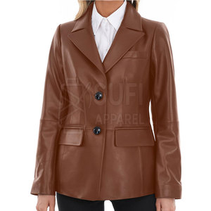Hot Selling Women Genuine Leather Winter Eco-Friendly Windproof Jacket Front Logo Customized Colors Sizes High Quality Full - Product Image 1