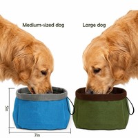 Bol pour chien portable, pliable, moderne et élégant, imperméable, écologique, récipient pour l'eau et la nourriture pour animaux de compagnie, voyage, randonnée, camping