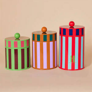 Caja Redonda de Madera Lacada a Rayas Hecha a Mano, Contenedor de Dulces, Joyero a Rayas, Se Acepta OEM de Fábrica en Vietnam - Product Image 5