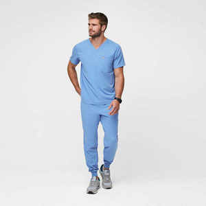 Elegante uniforme de enfermera activo de secado rápido y transpirable tela vaquera ligera suave y cómodo conjunto de fregado - Product Image 5