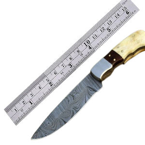 Cuchillo de caza de hoja fija de acero de Damasco de grado industrial hecho a mano, cuchillas desolladoras de acero de alto carbono, cuchillo OEM personalizable - Product Image 6