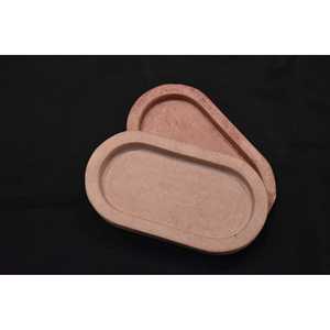 Juego de 2 bandejas decorativas ovaladas Microtopping de hormigón - Product Image 3