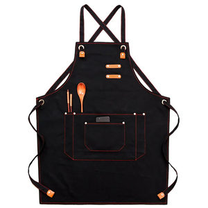 Venta al por mayor de lona de alta resistencia delantal de trabajo impermeable y ajustable estilo único para la cocina o salón uso precio barato - Product Image 2