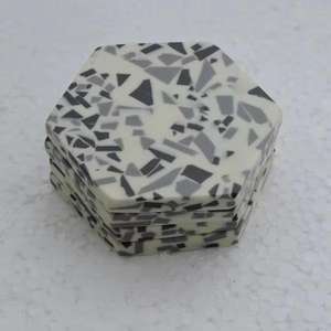 Posavasos de té con logotipo personalizado, alfombrillas y almohadillas de terrazo, posavasos de terrazo personalizados para el hogar, Hotel, restaurante, vajilla, posavasos resistentes al calor - Product Image 1