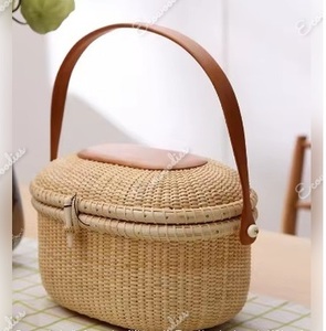 2 Person <b>Wicker</b> Woven Gift Box <b>Baskets</b> Love Design Camping Outdoor Handmade Rectangular Natural <b>Wicker</b> Craft Picnic <b>Basket</b> - Product Image 4