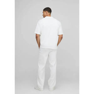 Chemise polo à manches courtes pour homme, style respirant, imprimé, col montant, tricotée, simple boutonnage - Product Image 3