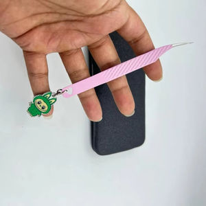 Ensemble de pinces à épiler pour extensions de cils de haute précision, en acier inoxydable, à pointe en fibre rose bébé, anti-magnétiques, avec poignée confortable, personnalisées - Product Image 2