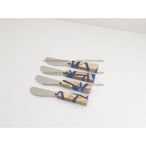 Portugal Style couverts Restaurant luxe 4 pièces ensemble de couverts pour mariage en acier inoxydable avec poignée en résine fourchette et cuillère ensemble - Product Image 4