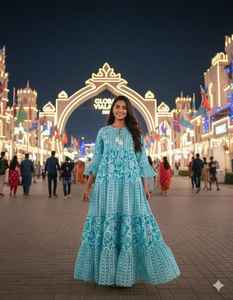 Vestido Maxi con Estampado Floral de Cristal, Vestido Largo de Algodón Indio, Vestido Boho de Verano para Mujer - Product Image 6