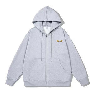 Customize 2026 Regular Fit Solid Autumn Embroidered <b>Fleece</b> Long Sleeve Zipper Hoodies & <b>Jackets</b> - Product Image 4