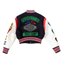 Desain Baru Jaket Varsity Kasual Wanita Berkualitas Tinggi Musim Dingin Custom Logo Bordir Patch Wol/Katun Bernapas