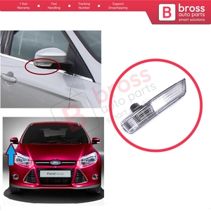Lente de Espejo Retrovisor Lateral Derecho BSP1242-2 con Luz Indicadora Blanca Transparente para Focus 2007-2020 Mondeo MK4 2007-2015 8M5113B384AA - Product Image 5