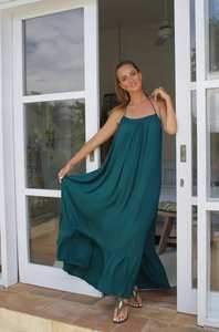 Vestido Maxi sin Mangas con Cuello en V, 100% Algodón, Diseño Elegante, Color Liso, Ecológico, Marca Privada OEM, en Venta - Product Image 2