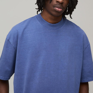 T-shirts personnalisés pour hommes 100 % coton, coupe classique, col rond, manches courtes, pour entraînement, sport, décontracté, devant uni, respirant, haute qualité - Product Image 3