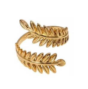 New Arrival Gold Napkin <b>Rings</b> Custom Metal Leaf Shape <b>Rings</b> for Napkins - Product Image 1