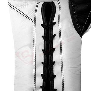Gants de boxe en cuir de vachette blanc de haute qualité, lacés, avec impression de logo personnalisée, gants OEM - Product Image 5