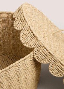 Hot Wholesale Neutral Scallop Storage Basket Paper Storage Basket Living Room Decoration for <b>Bathroom</b> - Product Image 4