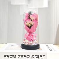 Lampe de table en forme de cœur MU Gift, fleur artificielle, décorations de bureau, fleur éternelle créative, décoration pour la Saint-Valentin