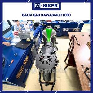 Portaequipajes Trasero M-Biker para Kawasaki Z1000 con Alforjas de Cuero Usadas, Motocicleta de Aluminio, 12 kg - Product Image 3