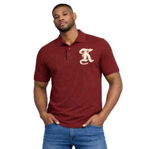 Polo Kappa Alpha Psi en chenille rouge avec broderie Old English K, fraternité grecque Nupe 1911, coton piqué premium, tee-shirt de golf - Product Image 1