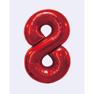 Globo de fiesta con diseño de amor, número rojo N8, 80 cm, paquete de 12 unidades - Product Image 1