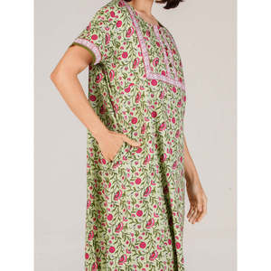 Chemise de nuit longue Evolve pour femme 100 % coton, super douce, décontractée, imprimée, pour dames - Product Image 1