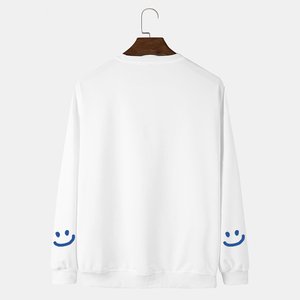 Sudadera de lana blanca de peso pesado para hombre, cuello redondo térmico de alta calidad, patrón sólido, informal para la temporada de invierno, impresión Digital - Product Image 2