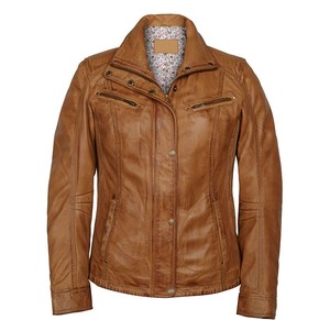 Veste en cuir ajustée pour femme, cuir véritable, design moto, fabricant OEM, vente en gros - Product Image 6