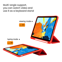 DIGITALOME 2021/2020/2018 pour IPAD PRO 12.9 \ "étui de protection rouge en silicone pour tablette