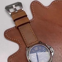 Bracelet de montre sur mesure fait main en cuir de veau italien Crazy Horse 24 mm, vintage, doux, mat, cousu à la machine, tanné végétal