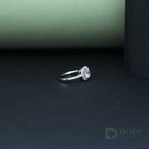 Bague solitaire en or massif 14 carats, plaqué or 14 carats, acier inoxydable, pierre naturelle 0,50 ct, certifiée IGI, style unisexe tendance, classique - Product Image 5