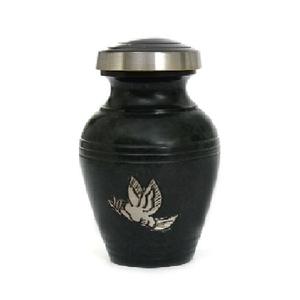 Urne souvenir de crémation en laiton de haute qualité avec gravure en or et marbre noir blanc fini pour les cendres humaines-Fourniture funéraire - Product Image 5