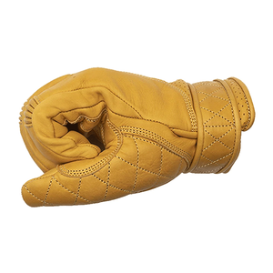 Goldtop Golden Yellow Leather Short Classic Guantes de motocicleta Motocicleta Auto Racing Wear Guantes de cuero genuino para hombres - Product Image 5