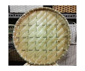 Panier à vanner en bambou écologique bol grand plateau à riz traditionnel du Vietnam centre de table rustique fait à la main - Product Image 4