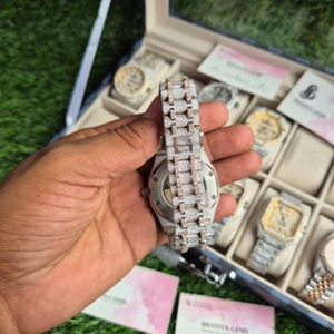 Mode hommes mécanique Moissanite montre automatique à remontage automatique en acier inoxydable étanche squelette montre-bracelet de luxe - Product Image 2