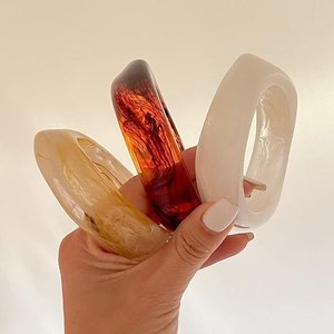 Brazalete de Resina Ecológica para Mujer, Joyería de Moda, Color y Tamaño Personalizables, Arte Pintado a Mano, Coleccionable - Product Image 3