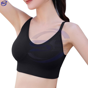 Sujetador deportivo sin costuras al por mayor, Top corto de entrenamiento cómodo con detalle de tiras, ropa de baño de playa para yoga personalizable - Product Image 1