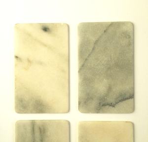 Dessous de verre rectangulaire en marbre vintage blanc et gris pour décoration intérieure, sous-verres en marbre faits à la main, vaisselle décorative - Product Image 2