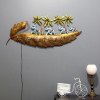 Décorations murales en métal florales modernes les plus vendues, décorations élégantes pour la maison en rose et vert, dans différentes formes et tailles, Diwali