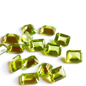 Green Peridot Hydro Quartz 8x10mm Oval Peridot Natural Emerald Cut Loose Gemstone From India Manufacturer Lab Grown Peridot