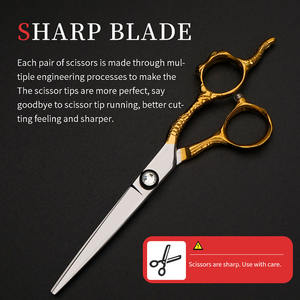 Ciseaux de coiffeur professionnels en acier inoxydable à poignée dorée de 6.0 pouces ciseaux à cheveux de haute qualité lame tranchante pour salon de coiffure - Product Image 3