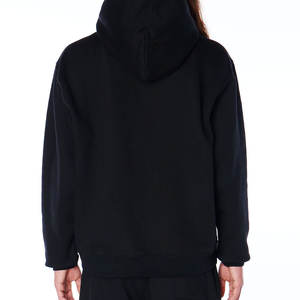 Sweat à capuche GSM noir uni tissu lourd surdimensionné unisexe conception personnalisée disponible - Product Image 4