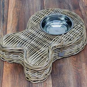Bol d'alimentation en rotin pratique, nouveauté, bol pour chien en rotin, station d'alimentation naturelle pour les repas des animaux de compagnie - Product Image 2