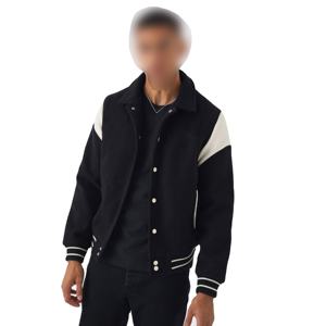 Veste universitaire à la mode mélange de laine brodé personnalisé surdimensionné Letterman veste Faux cuir rétro patchs vestes pour hommes - Product Image 3